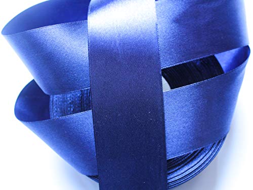 CaPiSo 50m Mega-Rolle Satin-Schleifenband 40mm Geschenkband Dekoration Dekoband Satinband (Nachtblau)