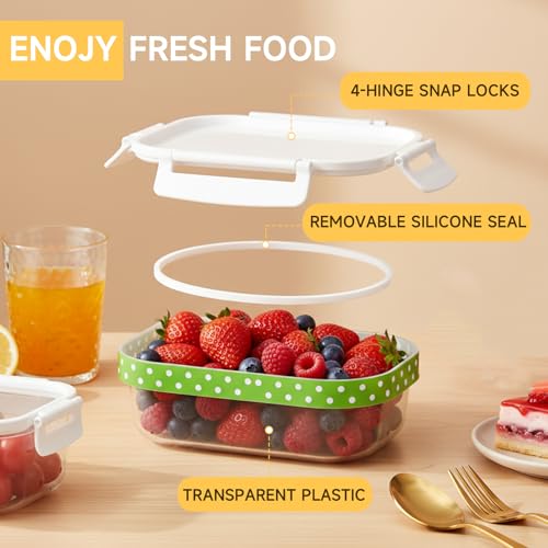 ClikKeep Nesting Food Storage Container Set, BPA Free Meal Prep Leftovers Containers with Lockable Airtight Leakproof Lids for Kitchen Organization, 4-Piece - Image 5