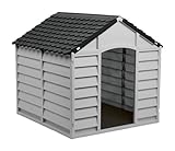 Garden Store Direct New Dog Kennel Shelter in Grey Tone, Two Styles Available (Large)