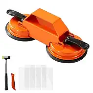 Floor Gap Fixer Tool, Dual 45°Striking Surface Floor Gap Repair Tool, Heavy Duty Suction Cup Plank Grabber with Acrylic Sticky Pads & Hammer for Laminate Vinyl Flooring