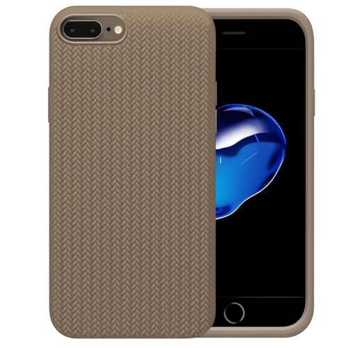 Image of Compatible with iPhone 7 Plus /8 Plus | Premium Textured Microfiber Candy Protective Case | Shock-Absorbing Back Cover with Enhanced Camera Guard (Gray)