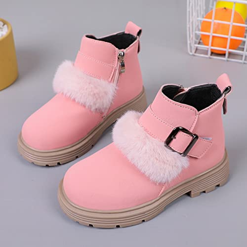 EnJoCho Girls Shoes Fashion Solid Color Short Boots Non Slip Breathable Nude Kids Boots Boots for Girls 3-12 Years3
