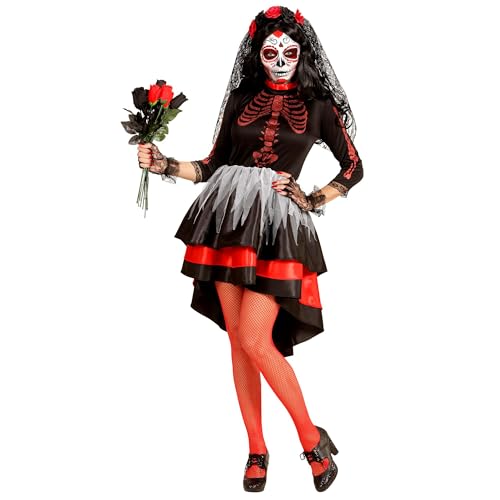 W WIDMANN MILANO Party Fashion - Costume Dia de los Muertos, robe, mariée squelette, Jour des Morts, Mexique, Halloween