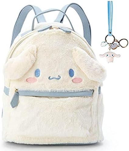 SHOCKTU My Melody Backpack, Cinnamoroll Bag Cute Cartoon School Bag Plush Shoulder Bag Handbag (WHITE)