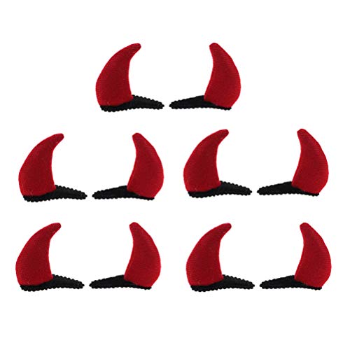 Lurrose 10pcs Red Devil Horn Hair Clips Halloween Gothic Snap Hairpins Kids Children Headwear For Halloween Cosplay Costume PartyÃ¯Â¼Ë†RedÃ¯Â¼â€°