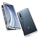 Produktbild JoiCase Rundum Hülle für Xiaomi Mi 10 / Mi 10 Pro Magnetische Adsorption Handyhülle 360 Grad Schutzhülle Stark Magneten Aluminiumrahmen Gehärtetes Glas Stoßfest Metall Flip Cover, Silber