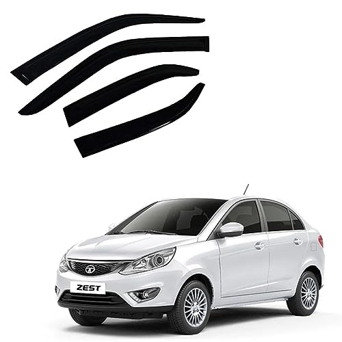 Image of Premium Non-Breakable Car Window Door Visor /Rain Guard /Wind Deflector Compatible for (Tata Zest)