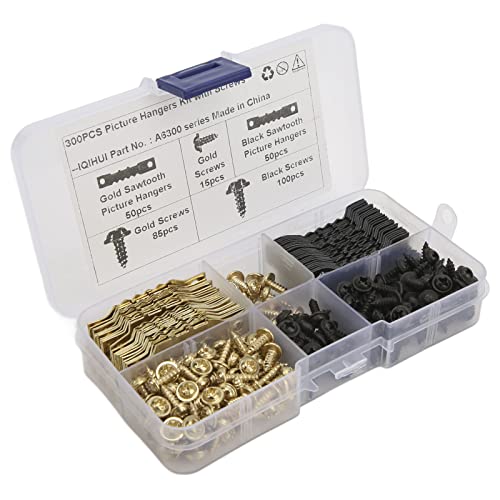 Image of Sawtooth Picture Hanging Kit , with Double Hole Hangers for Photo Frames and RVs , Includes Hooks and Hardware