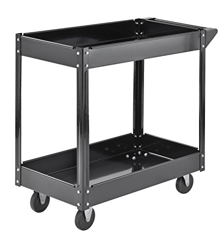 Muscle Rack SC3016 Industrial Black Commercial Service Cart, Steel, 220Lbs Capacity, 33" width x 30.5" Height x 16" Depth, 2 Shelves, 30.5" Height, 33" width, 16" Length, 2-Level - Thumbnail 6