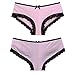 Plus Size Underwear for Women Cheeky Bikini Panties Silk Nylon Soft Bowknot Lace Trim Sexy Lingerie Comfort Briefs 5 Pack Low Waist Panty Size XL