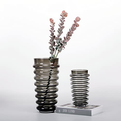 Vase à fleurs en verre géométrique avec structure stable pour grands bouquets modernes