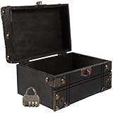 Roleader Joyero Cofre de Madera Cerradura de Combinación, Organizador para Pendientes y Recuerdos, Adecuado para Dormitorio y Uso Diario
