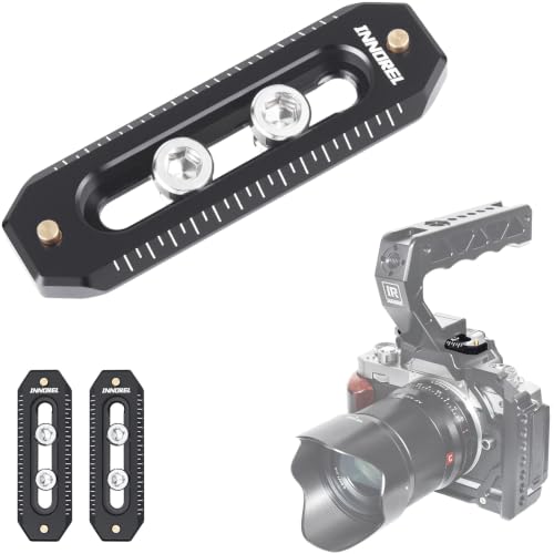 2 Packs Quick Release NATO Rail 65mm Long Universal Anti Off Rail with 1/4" Screws and Anti Drop Safety Pins NR65-INNOREL Aluminum Alloy Mini Rail for Camera Cage, Field Monitor Mount NATO Clamp
