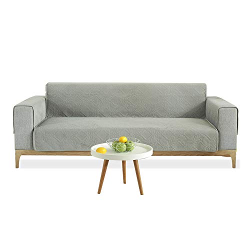 PETCUTE ソファカバー ソファーシーツ ソファー掛け 布マルチカバー 肘付き 取り替え簡単 シンプル 四季適用 洗える リードグレイ 1人掛け
