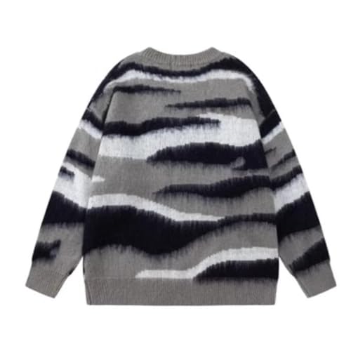 Gradient Contrasting Sweater, Men's Round Neck, Autumn and Winter Lazy Couple Outfit, Knitted Sweater(Medium)2