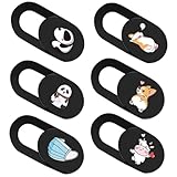 OSALADI Webcam Abdeckungen Zwei Stück Schnappdesign Schiebbar 6 Stück mit Niedlichen Cartoon Mustern aus ABS zum Öffnen und Schließen für Unternehmen und Regierungsstellen