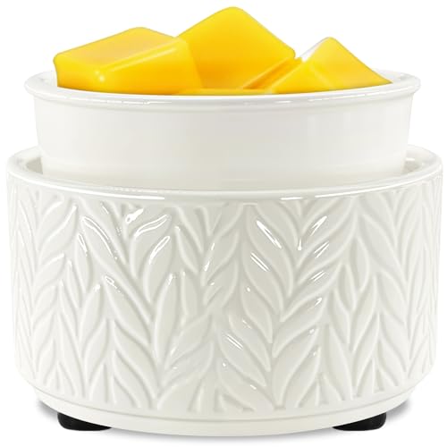 EQUSUPRO Wax Melts Warmer Candle Warmer - Wax Melt Warmer for Scented Wax 4-in-1 Ceramic Wax Burner Electric Fragrance Wax Melter for Home Office Gift