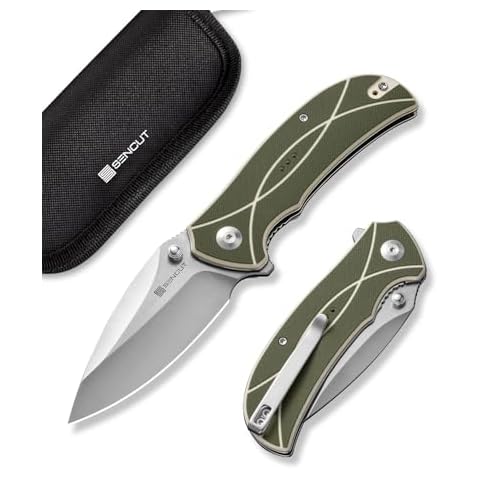 SENCUT Hyrax Pocket Knife for EDC, Folding Knife with 3.3" Blade & G10 Handle, Reversible Clip for Outdoor Camping Hiking Men Women (Green) Cover