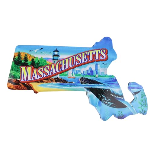 Imán acrílico con forma del estado de Massachusetts miniatura 1