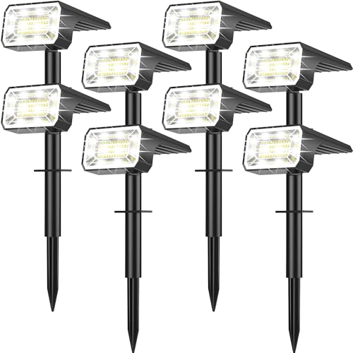 Solar-Spot-Lights-Outdoor-Landscape-Spotlights-8-Pack-Cool-White Solar Spot Lights Outdoor, Landscape Spotlights, 8 Pack Cool White - Image 1