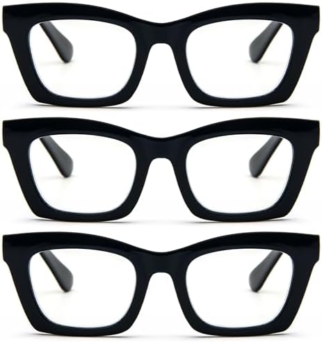 REAVEE Reading Glasses for Women, Blue Light Blocking Stylish Oversized Computer Readers Spring Hinge