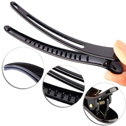 6pcs Hair sectioning clips Professional Hair Clips,Plastic Hairdresser Clips,Hair Styling Clips Salon and Home Hair Cutting Clips for Hairdresser (Black) - Image 4