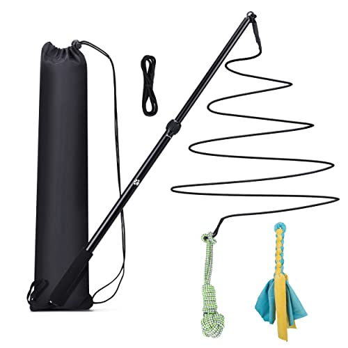 KOXXUD Reizangel Hunde Große Hunde, Profi Reizangel Für Hunde Für Ultimativen Spielspaß & Körperliche Auslastung (Seilstreifen + Seilbälle) Cover