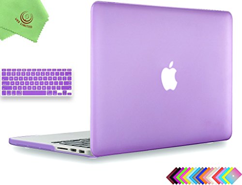 Ueswill 2 In 1 Matte Hard Shell Case With Keyboard Cover Compatible With Macbook Pro 15 Inch With Retina Display (Model A1398, Mid 2015/2014/2013/Mid 2012), No Cd-Rom, No Touch Bar, Purple #TOP14