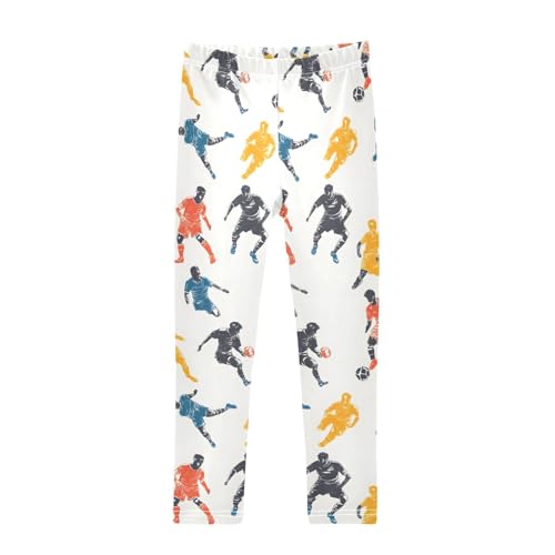 ALAZA Girls' Leggings Children's Yoga Pants Skinny Printed Dance Soccer Football Sport Comfortable 4T