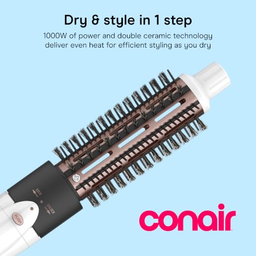 Conair Thermal Brush Set, Double Ceramic, Interchangeable, 1.25" & 1.5" | 1000W hair dryer brush set for all hair types, 2 heat settings, cool-touch barrel tips, and a 5-foot styling cord - image 2