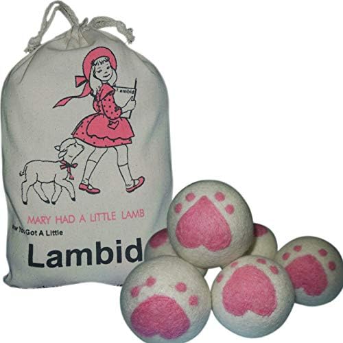 Lambid Dryer Balls Laundry Anti Static - Set of 6 XL Handmade Dryer Balls of Wool Organic Fabric Softener to Replace Dryer Sheets, Gifts for Mom