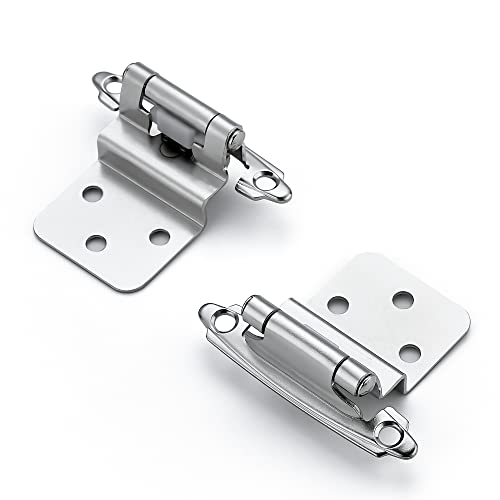 Ravinte 10 Packs (5 Pairs) 3/8 Inch Inset Polished Chrome Cabinet Hinges Kitchen Cabinet Hinges Self Closing Hinges For Kitchen/Bathroom/Furniture Cabinets & Doors,Decorative Cabinet Hardware #TOP7