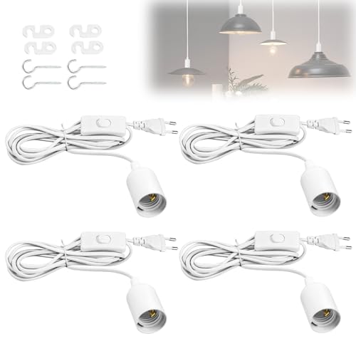 Portalámparas E27 colgante para balcón y dormitorio con cable de 5 metros