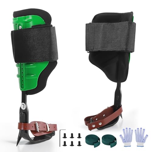 Hoyiyobi Baumkletterwerkzeug Baumkletterbaumspikes Tree Climbing Tree Spikes Verstellbare Wadenhöhe, Baumklettern Steigeisen Tragkraft 150 kg (330 lbs),Outdoor Picking Elektriker speziell