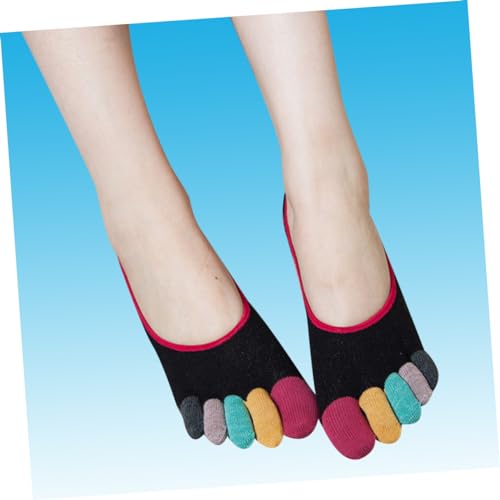 3pairs Anti-slip Silicone Five-finger Socks for Women and Girls Breathable Cotton Summer Socks Cute Cartoon Design for Everyday Wear and Comfort3