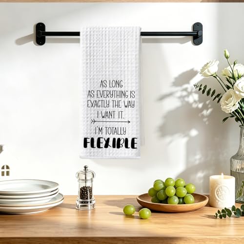 Image of Hanamiya Na Funny Kitchen Towels 24x14 Inch, Sarcastic Sayings Reusable Dish Towels for Kitchen Bathroom Decor, Funny Waffle Weave Absorbent Hand Cloth Tea Towel, Sarcastic Gifts for Women Friend