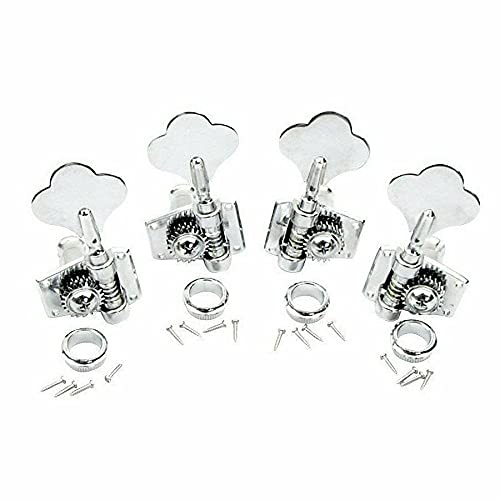 Guitar Parts for 4 String Bass Guitar Tuners Cloverleaf Tuning Pegs 2R2L Machine S Chrome