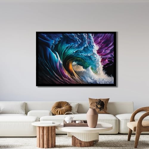 Grande toile de vague déferlante 60x90cm pour décoration murale - 3