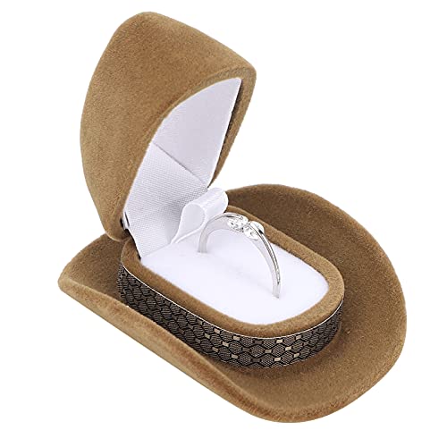 ZJchao Hat Ring Box, Cowboy Hat Funny Jewelry Box, Portable Hat Shaped Jewelry Box Ring Necklace Travel Storage Box Earrings Gift Boxes for Present