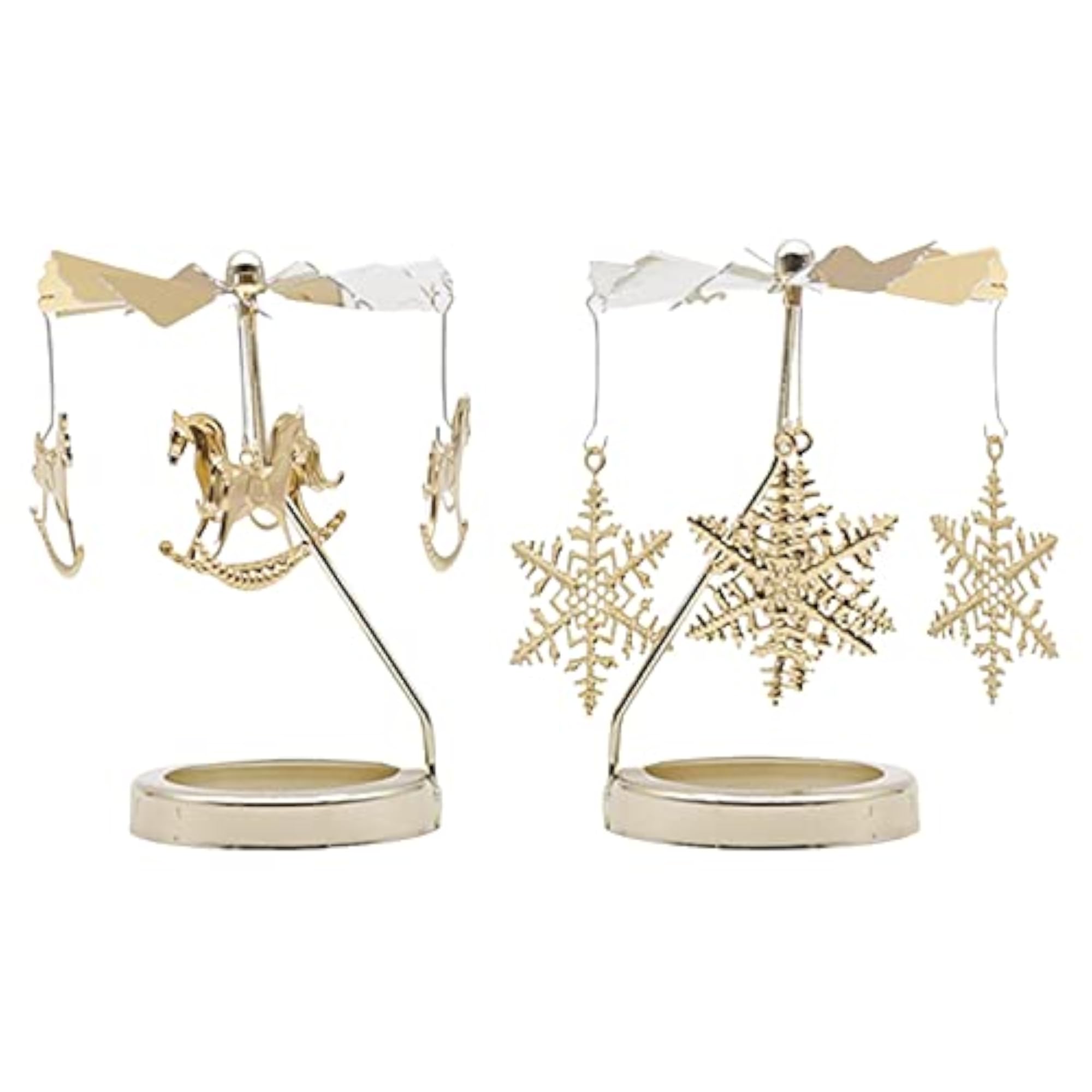 Spinning Tea Light Candle Holder, Rotating Candlestick 2Pcs