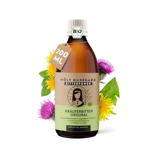 BitterPower Original 200ml Bio Bittertropfen mit 9 Kräutern nach Hildegard von Bingen vegan & ohne Zusatzstoffe Made in Germany