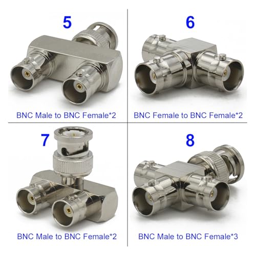 Conector BNC Q9 macho hembra divisor tipo T de 90 grados 3