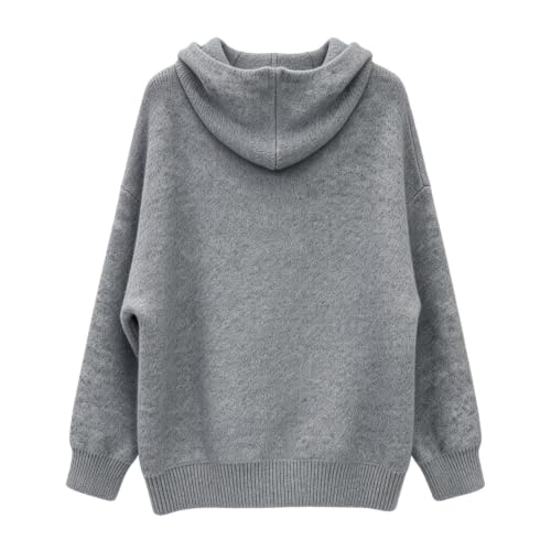 Zip Up Hooded Sweater Cardigan With Pockets Casual Knit Long Sleeve Hoodie - image 4