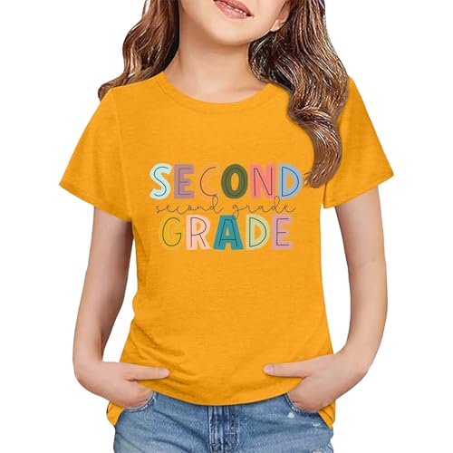 Back to School Second Grade Shirt Girls Boys First Day of School Clothes Kids Short Sleeve Lightweight Tees Tops