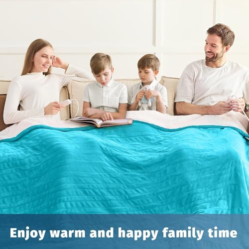 King Size Heated Electric Blanket - 90" x 108" with Dual Control, 10 Heating Levels & 8 Hours Auto Off, Soft Warm Flannel Gifts with Over-Heat Protection, ETL & FCC Certified