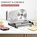 TERUISI Meat Slicer, 200W Electric Deli Food Slicer with 2 Removable 7.5'' Stainless Steel Blades and Tray, 0-15mm Adjustable Thickness For Home Use, Easy to Clean, Cuts Meat, Bread and Cheese