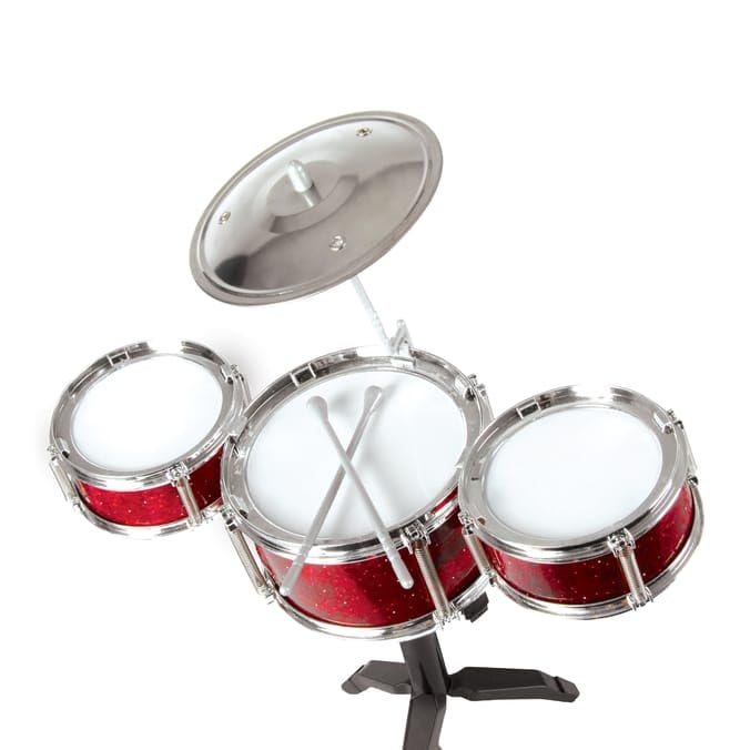 Desktop Drum Set, Cymbal, Drums, Drumsticks, and Stand
