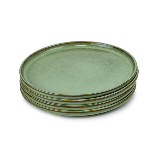 Cuisine Art Lara Stoneware Side Plate - 21cm Light Green Durable & Stylish for Everyday Dining (Set of 4)
