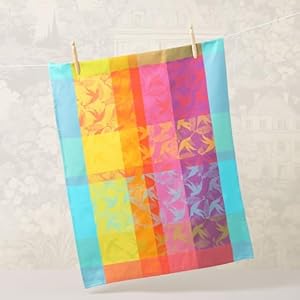 Garnier Thiebaut Mille Colibris Tor Antilles (One Thousand Hummingbirds) French Kitchen Towel 22"x30", Cotton, Jacquard Garnier Thiebaut Mille Colibris Tor Antilles One Thousand Hummingbirds French Kitchen Towel 22×30 Cotton Jacquard