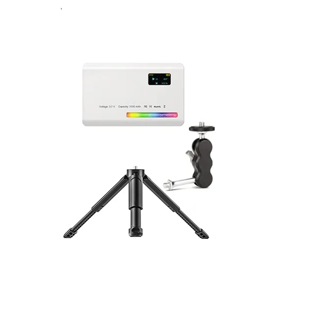 RGB Video Light with Screen Diffuser mini Camera Monitor Smartphone Selfie(E)-image-31